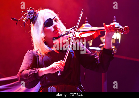 The German pop, rock, classical and gothic string quartet "Eklipse", performing live at the Hallenstadion in Zurich, Switzerland Stock Photo