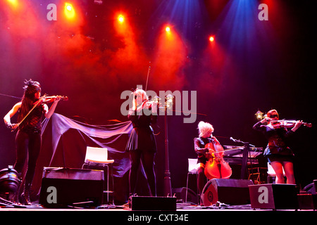 The German pop, rock, classical and gothic string quartet "Eklipse", performing live at the Hallenstadion in Zurich, Switzerland Stock Photo