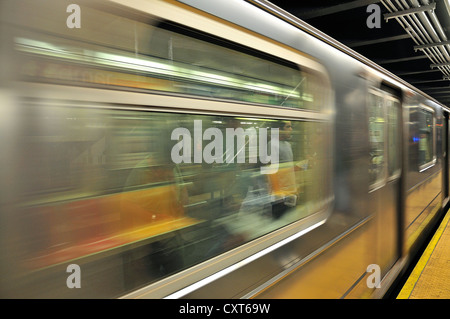 Metro, subway, Manhattan, New York City, USA, North America, America, PublicGround Stock Photo