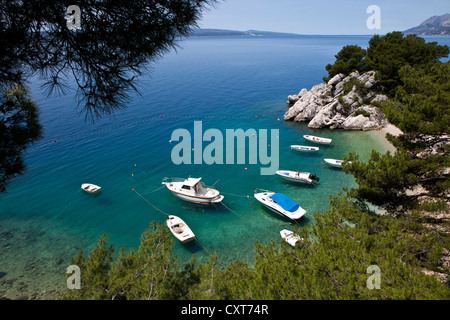 Bay off Podrace, Brela, Makarska Riviera, Dalmatia, Croatia, Europe Stock Photo