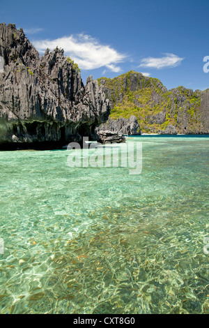 Rocks on the coast of the Simisu island, El Nido, Palawan, Philippines, Asia Stock Photo