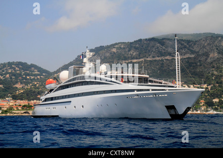 RM Elegant, a cruiser built by Kanellos Bros, Length: 72.48 meters, built in 2005, Cap Ferrat, French Riviera, France Stock Photo