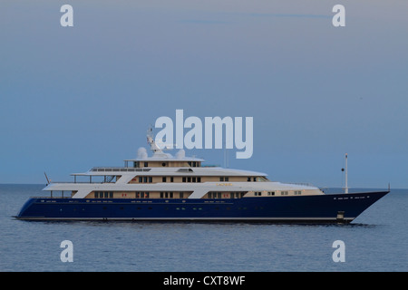 Motor yacht, Laurel, built by the Delta Marine shipyard, length of 73.15 metres, built in 2006, on the Côte d'Azur, France Stock Photo