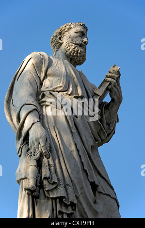 Statue of Paul the Apostle on the Ponte Sant'Angelo bridge, Rome, Lazio region, Italy, Europe Stock Photo