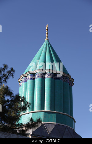 Mevlana Museum with turquoise tiled roof in Konya central Turkey Stock Photo