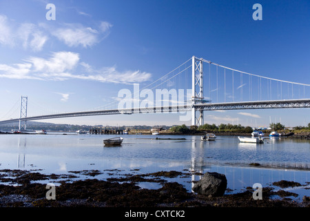 The Forth Road Bridge seen from North Queensferry Fife Scotland. Stock Photo