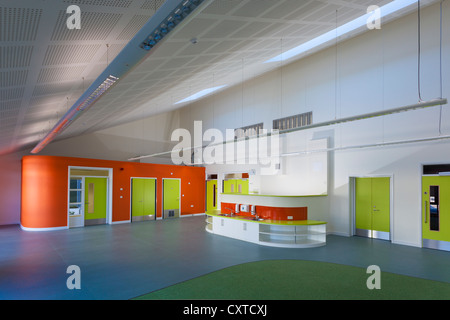 Colourful primary school classroom unoccupied. Stock Photo