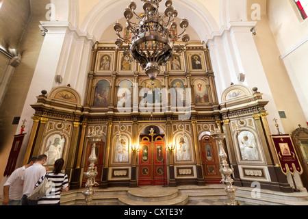 Interior of the Serbian Orthodox Church in Dubrovnik in Croatia Stock