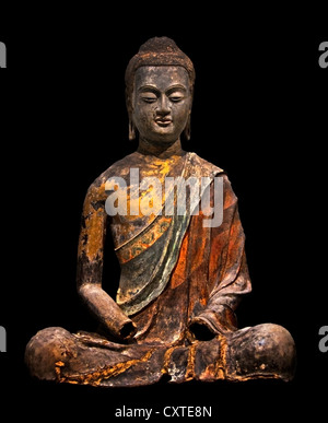 Buddha Probably Amitabha Tang dynasty early 7th century China Hollow dry lacquer piment 57 cm Chinese Stock Photo