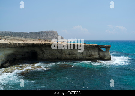 dh Cape Greco national park CAPE GREKO CYPRUS Sea caves near Ayia Napa area rocky south coast cave Stock Photo