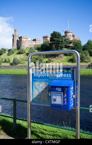 dh Tourist Information INVERNESS INVERNESSSHIRE Explore Inverness map dispenser River Ness and Inverness castle scotland visitor technology point uk