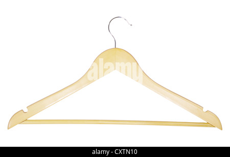 Clothes-hanger for trousers isolated on white. Stock Photo