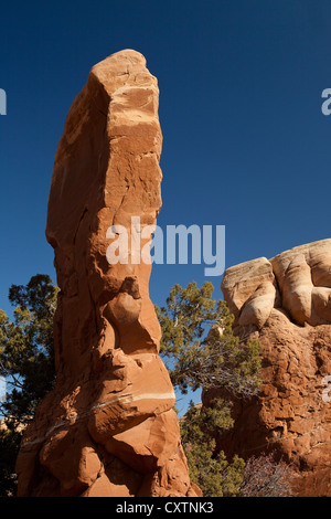 Hoodoo rock formations at Devil's Garden along Hole in the Rock Road in the Grand Staircase-Escalante National Monument Stock Photo