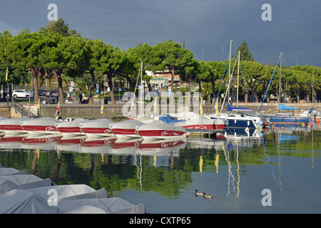 Lakefront at Peschiera del Garda, Lake Garda, Verona Province, Veneto Region, Italy Stock Photo