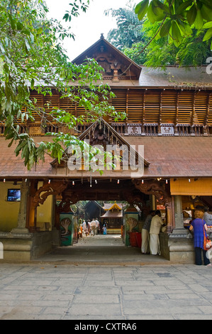 Vertical view of the entrance of the Mannarasala Sree Nagaraja Temple or Snake Temple in Haripad, Kerala. Stock Photo