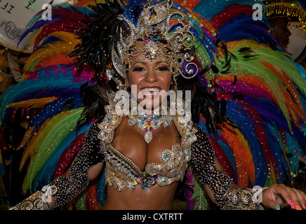 Woman in Colourful Costume Carnival Rio de Janeiro Brazil Stock Photo