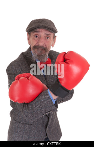 elderly comedian man isolated on white background Stock Photo