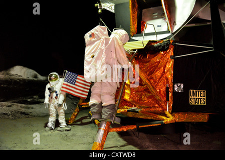 Display of United States Apollo lunar landing module. Space Expo, Noordwijk, Netherlands. Stock Photo