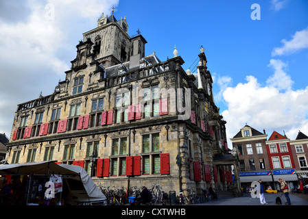 Old city hall building at the Markt. Delft, Netherlands. Stock Photo