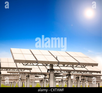 modern solar panel with sun tracking system Stock Photo