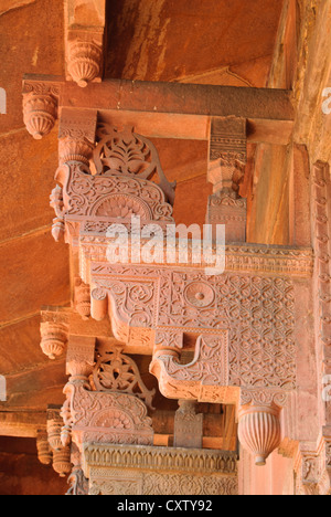 Details of the decoration of the Jehangir's palace in Agra Fort Stock Photo