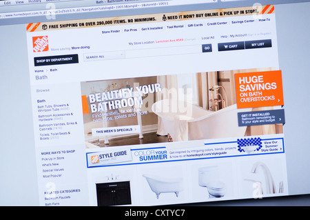 Online shopping website of The Home Depot, viewed on an iPad 4, USA
