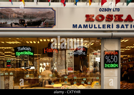 Shop of the Koska Confectionery chain for Turkish sweets, Istanbul,Turkey Stock Photo