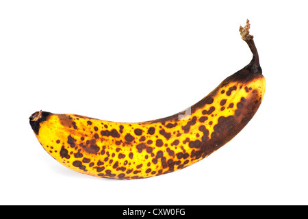 Over ripe banana isolated on white background Stock Photo