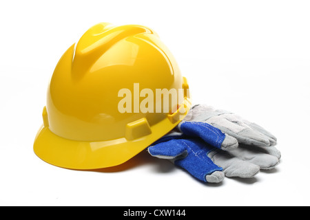 Safety gear kit isolated on white. Stock Photo