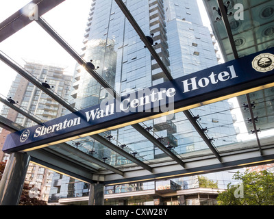 Entrance Canopy at Sheraton Wall Centre Hotel, Vancouver, Canada Stock Photo