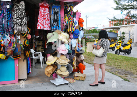 Shops in Straw Market, Freeport, Bahamas Stock Photo