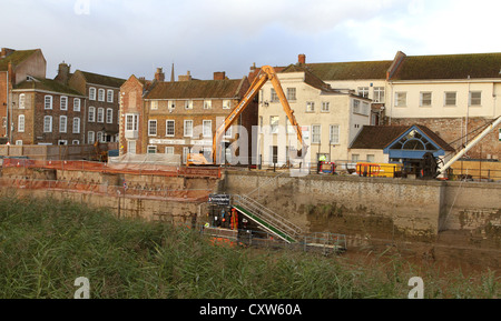 River maintenance plant in Bridgwater Somerset England UK Stock Photo