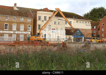 River maintenance plant in Bridgwater Somerset England UK Stock Photo