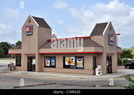 A Jack In The Box Restaurant in Tyler Texas sits along Broadway open for business. Stock Photo