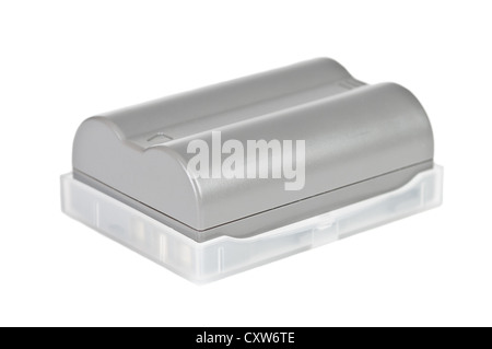 Camera battery on white background Stock Photo