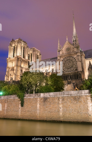 Cathedral Notre Dame de Paris on island Cite in Paris, France. Stock Photo