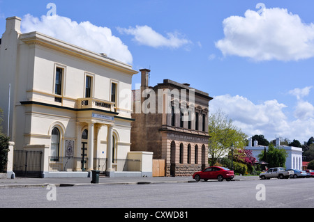 Fraser Street, the main street of the historic 1800s gold mining town of Clunes in rural Victoria, Australia. Stock Photo