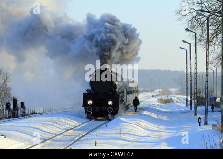 Vintage steam train Stock Photo