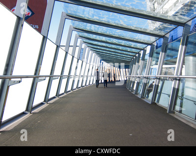 Glass bridge entrance to Cabot Circus Shopping Centre, Bristol, UK Stock Photo