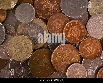 UK coins, background Stock Photo