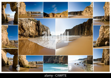 Collage of photos of Praia do Belice (Beliche Beach), Algarve county, Portugal (Super high res. image - approx. 54mpix) Stock Photo