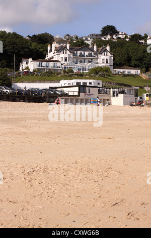 Carbis Bay Hotel and beach at Carbis Bay, St Ives, Cornwall