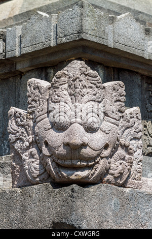Bas-relief in Prambanan temple near Yogyakarta on Java island, Indonesia Stock Photo