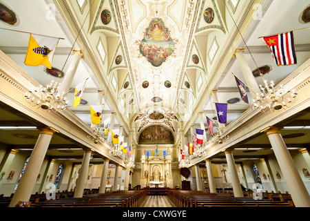 Interior of St. Louis Cathedral, New Orleans, Louisiana Stock Photo