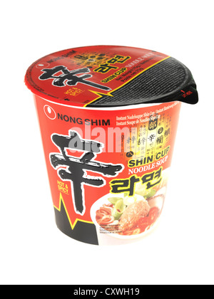 Carton of Instant Noodle Soup Stock Photo