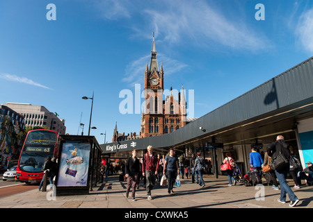 People walking Kings Cross St Pancras station London England Great Britain UK Stock Photo