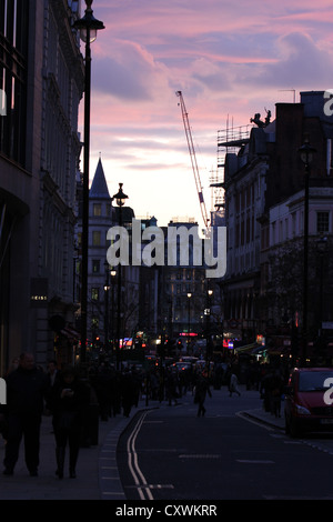 London,U.K. city, europe, a  beautiful streetview from Covent Garden to Leicester square, high street, traffic, people Stock Photo