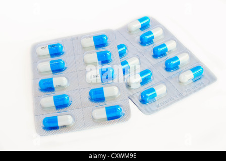 Packs of pills on white Stock Photo