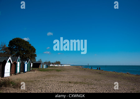 West Mersea and beach huts Stock Photo
