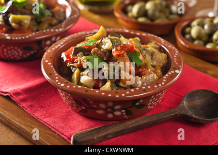 Pisto Manchego Spanish vegetable stew Stock Photo